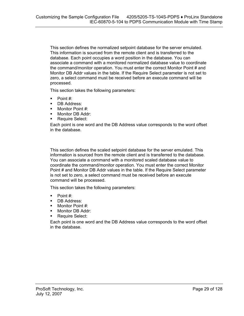 C_se_na_1 104] section, C_se_nb_1 104] section | ProSoft Technology 5205-104S-PDPS User Manual | Page 29 / 128