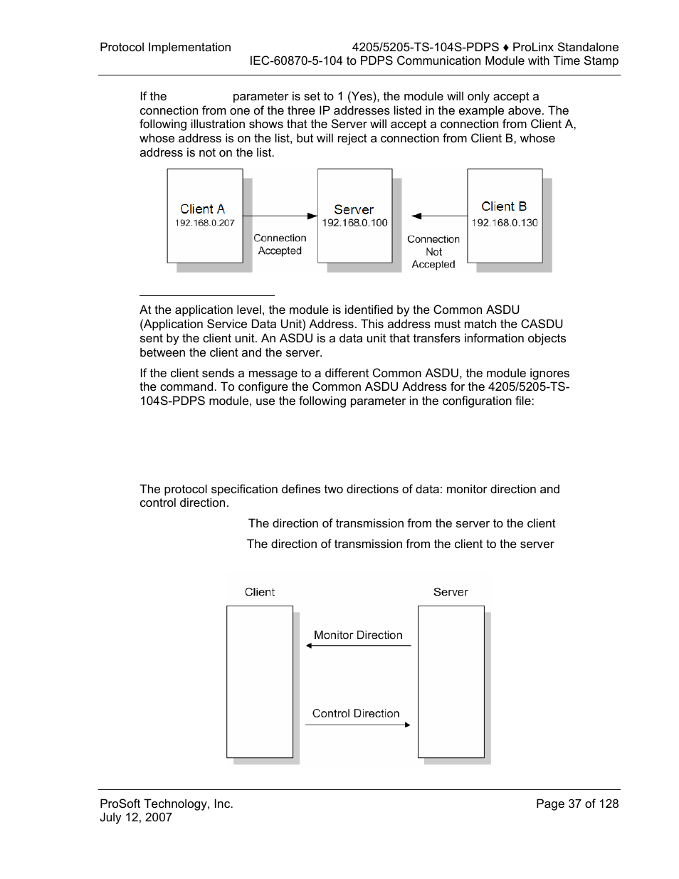 Common asdu address | ProSoft Technology 5205-104S-PDPS User Manual | Page 37 / 128