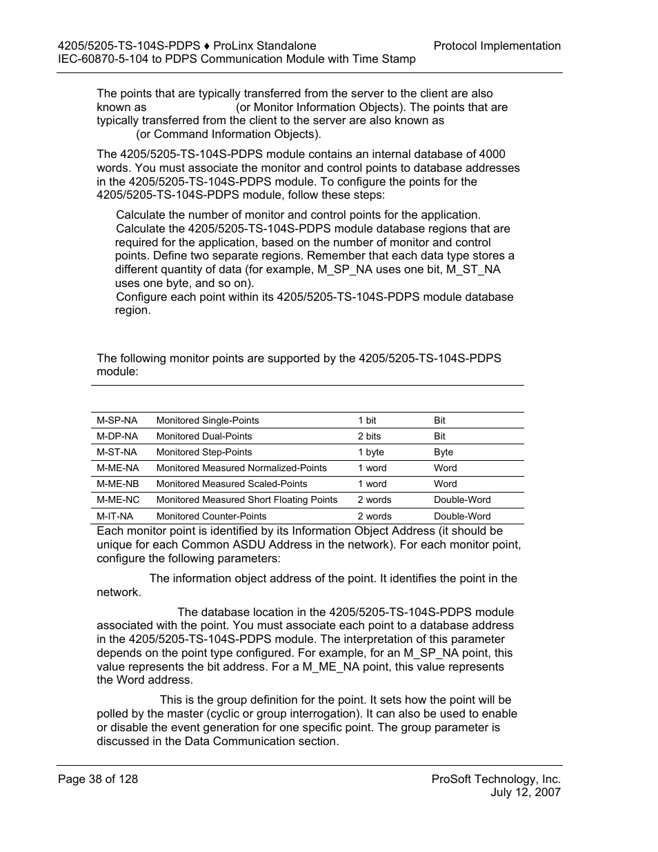 Using monitor points | ProSoft Technology 5205-104S-PDPS User Manual | Page 38 / 128