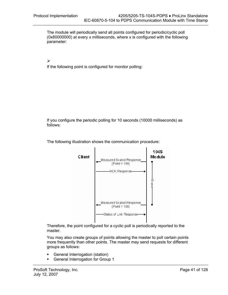 Example – periodic monitor polling | ProSoft Technology 5205-104S-PDPS User Manual | Page 41 / 128