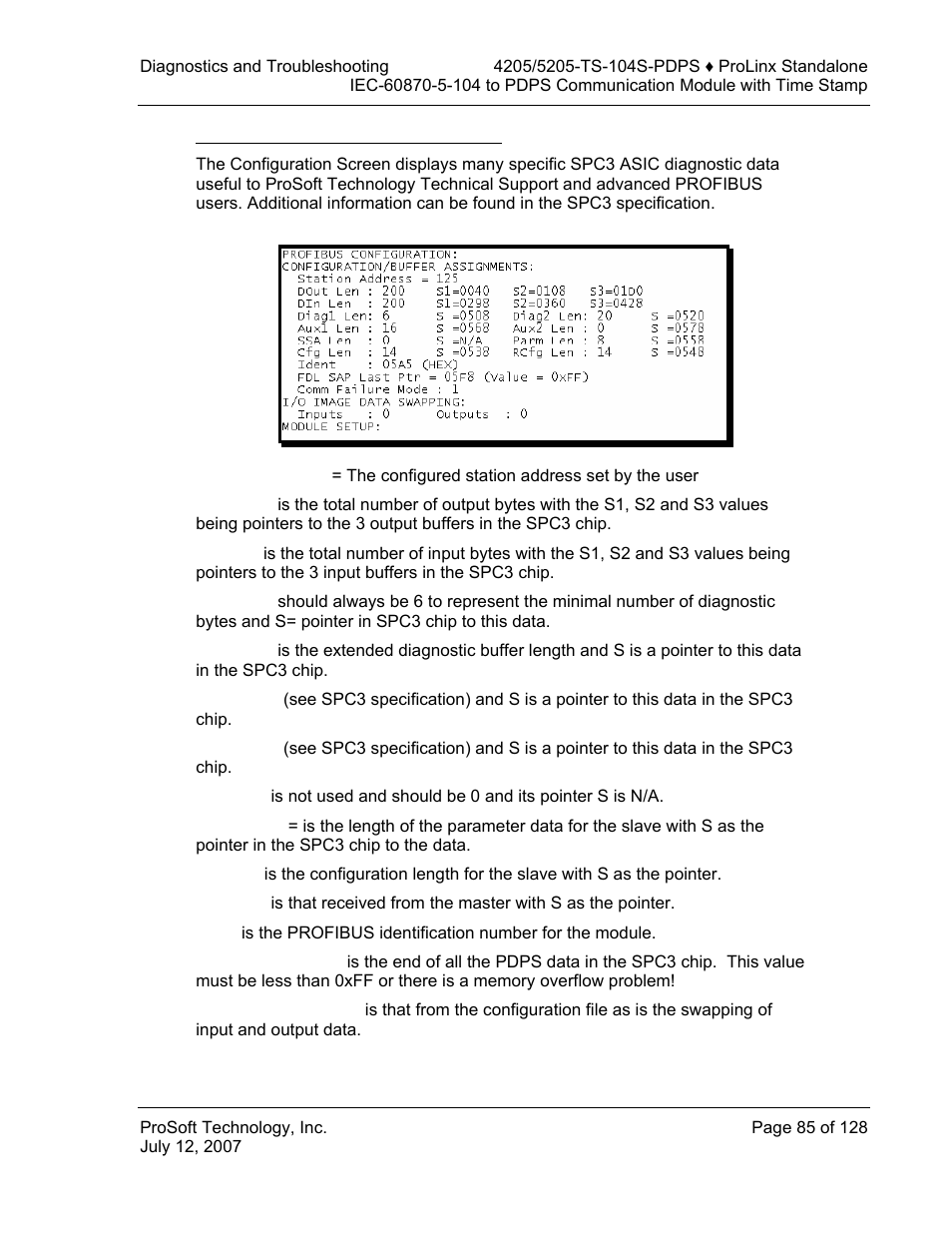 Viewing profibus slave configuration | ProSoft Technology 5205-104S-PDPS User Manual | Page 85 / 128