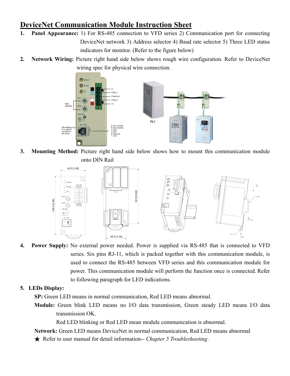 Delta Electronics Network Device DN02 User Manual | 2 pages