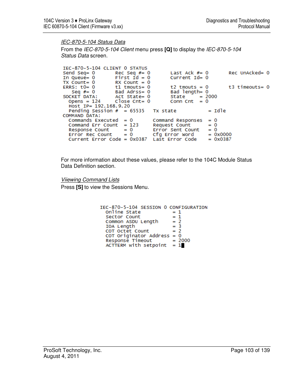 ProSoft Technology 5201-DFNT-104C User Manual | Page 103 / 139