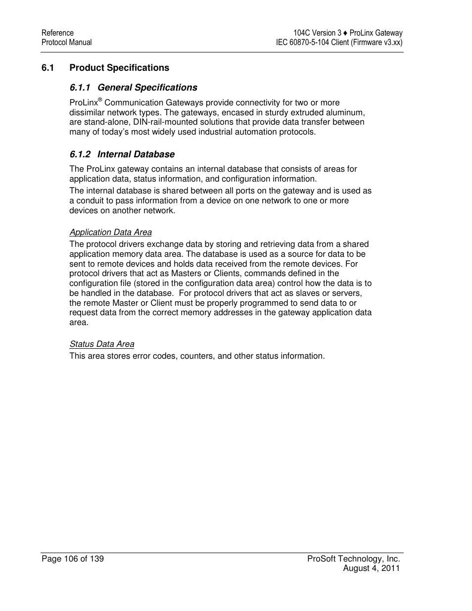 ProSoft Technology 5201-DFNT-104C User Manual | Page 106 / 139