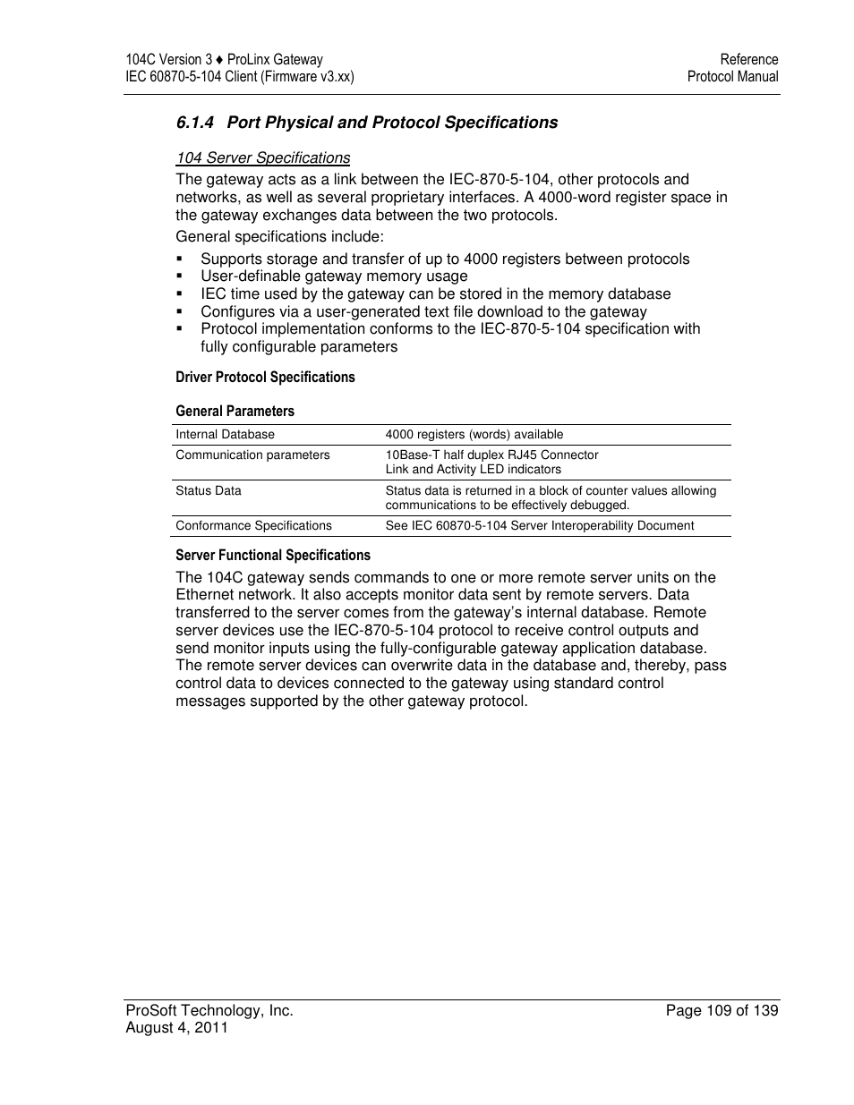 ProSoft Technology 5201-DFNT-104C User Manual | Page 109 / 139