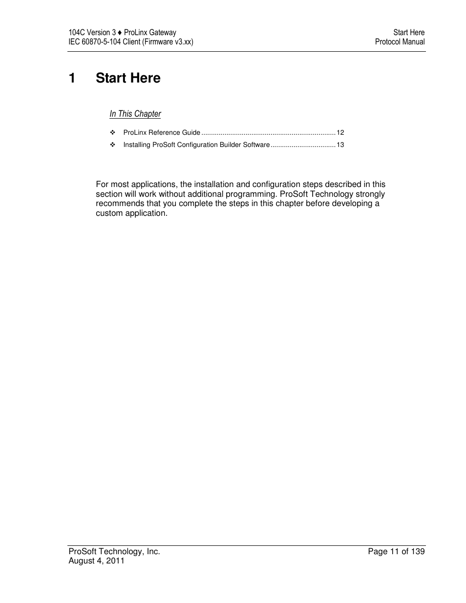 1start here | ProSoft Technology 5201-DFNT-104C User Manual | Page 11 / 139