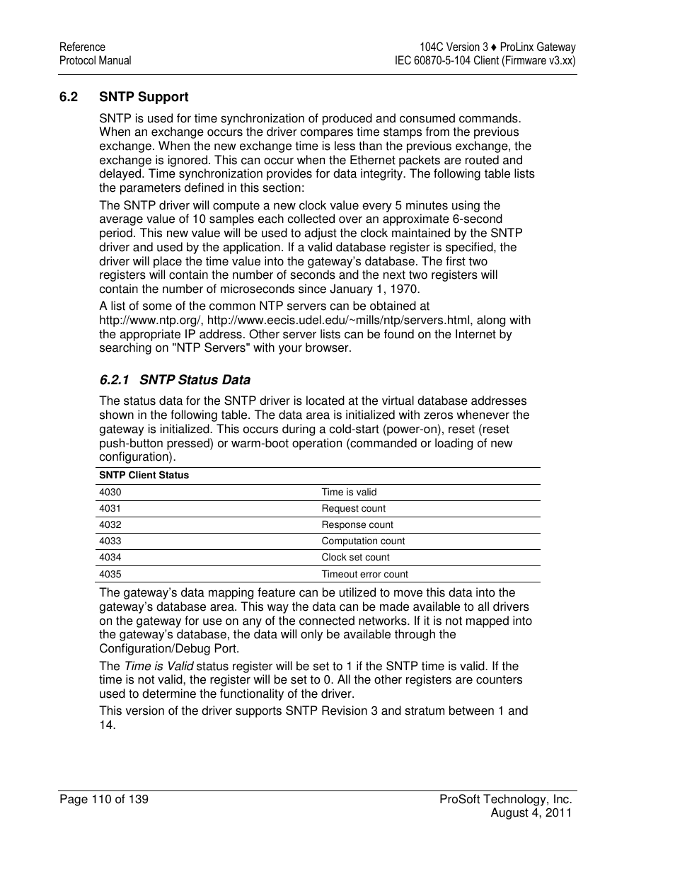 ProSoft Technology 5201-DFNT-104C User Manual | Page 110 / 139