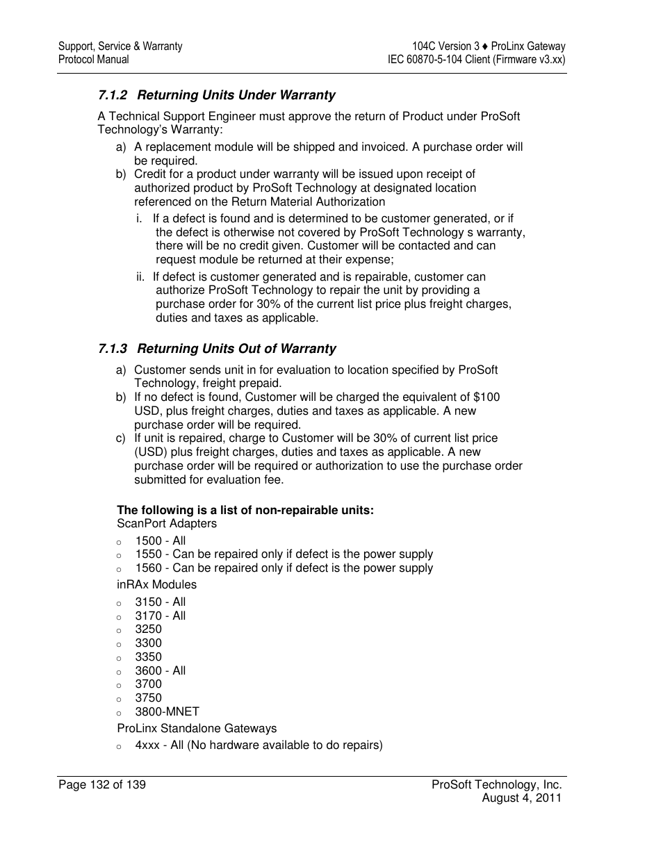 ProSoft Technology 5201-DFNT-104C User Manual | Page 132 / 139