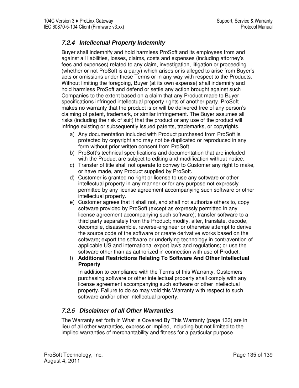 ProSoft Technology 5201-DFNT-104C User Manual | Page 135 / 139