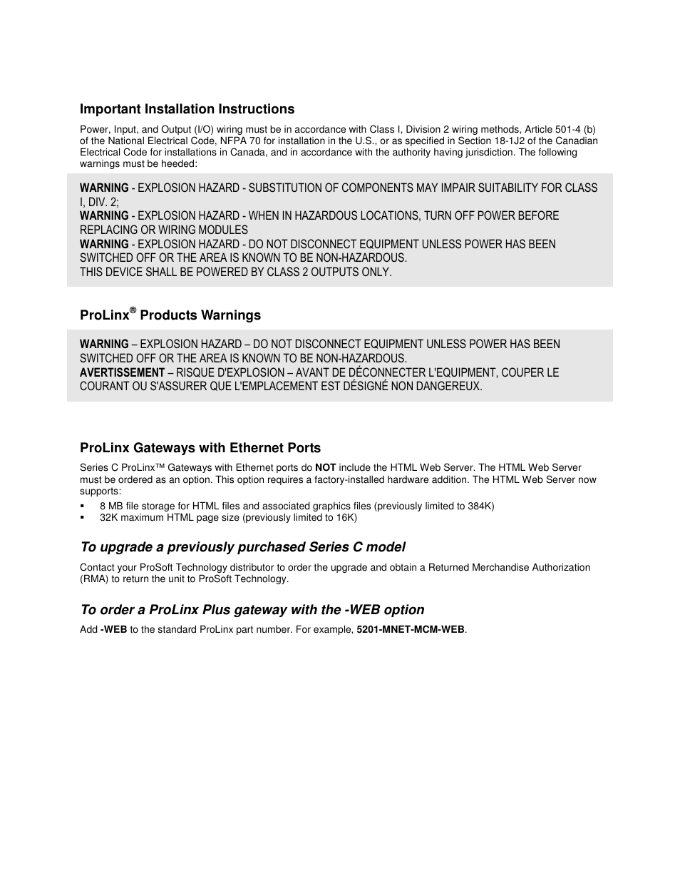 ProSoft Technology 5201-DFNT-104C User Manual | Page 3 / 139