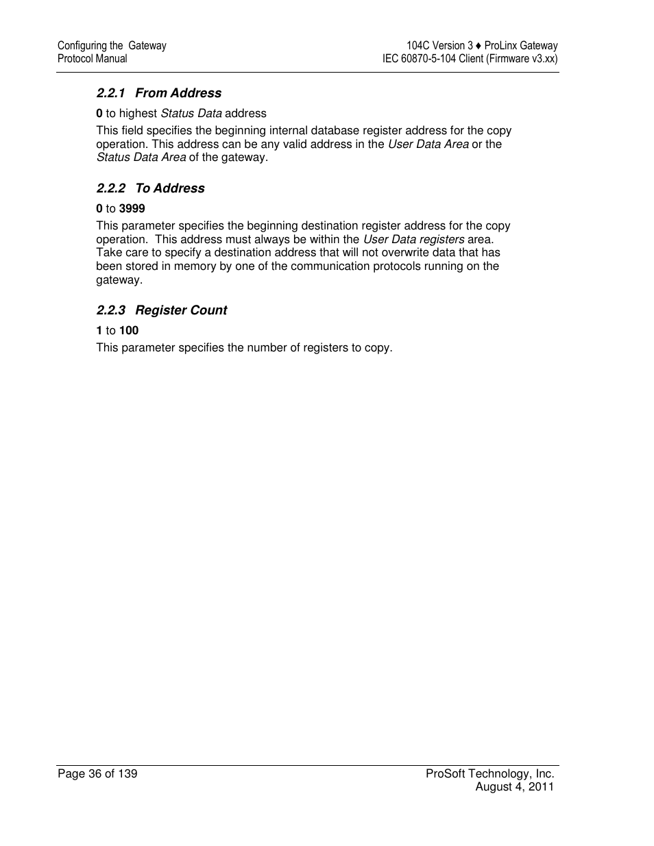 ProSoft Technology 5201-DFNT-104C User Manual | Page 36 / 139