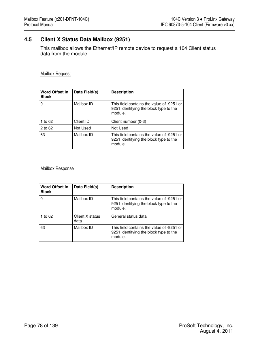 ProSoft Technology 5201-DFNT-104C User Manual | Page 78 / 139