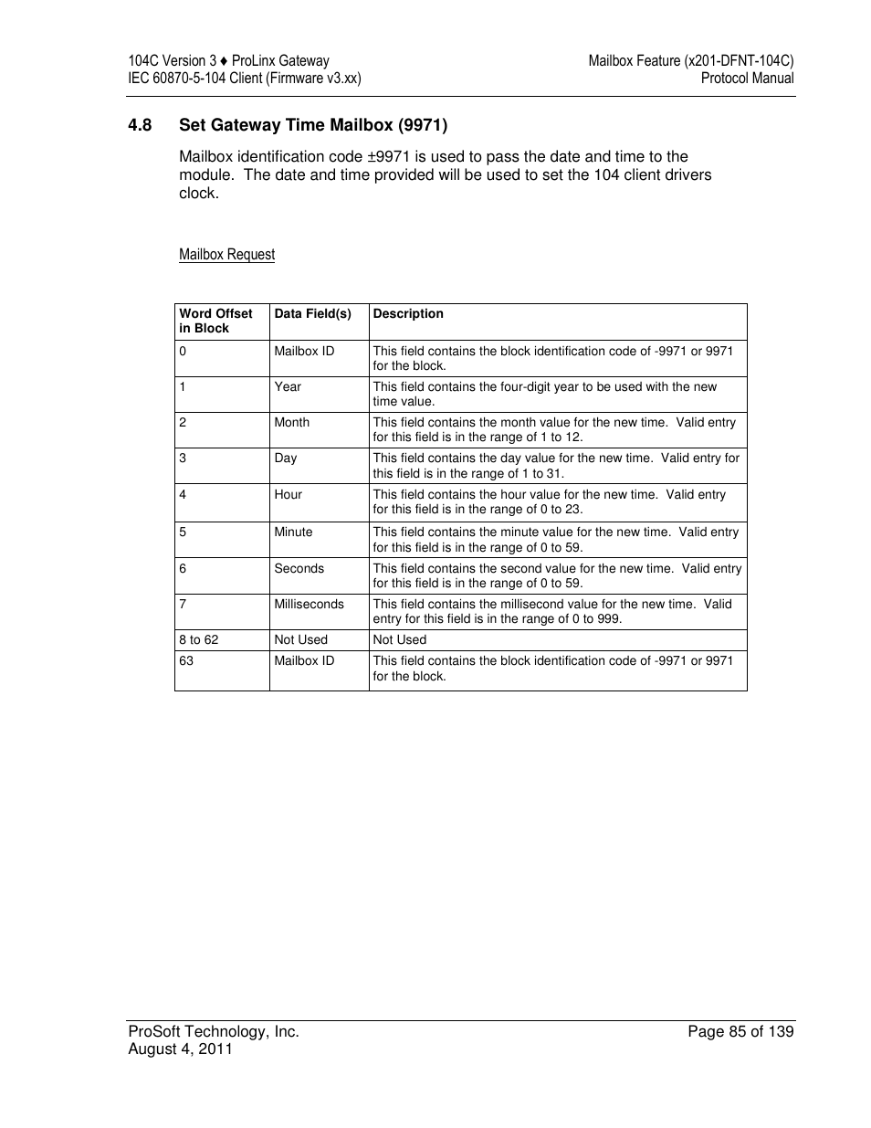 ProSoft Technology 5201-DFNT-104C User Manual | Page 85 / 139