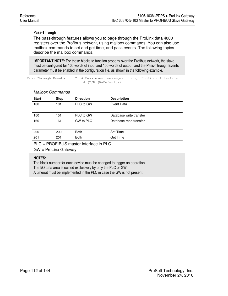 ProSoft Technology 5105-103M-PDPS User Manual | Page 112 / 144