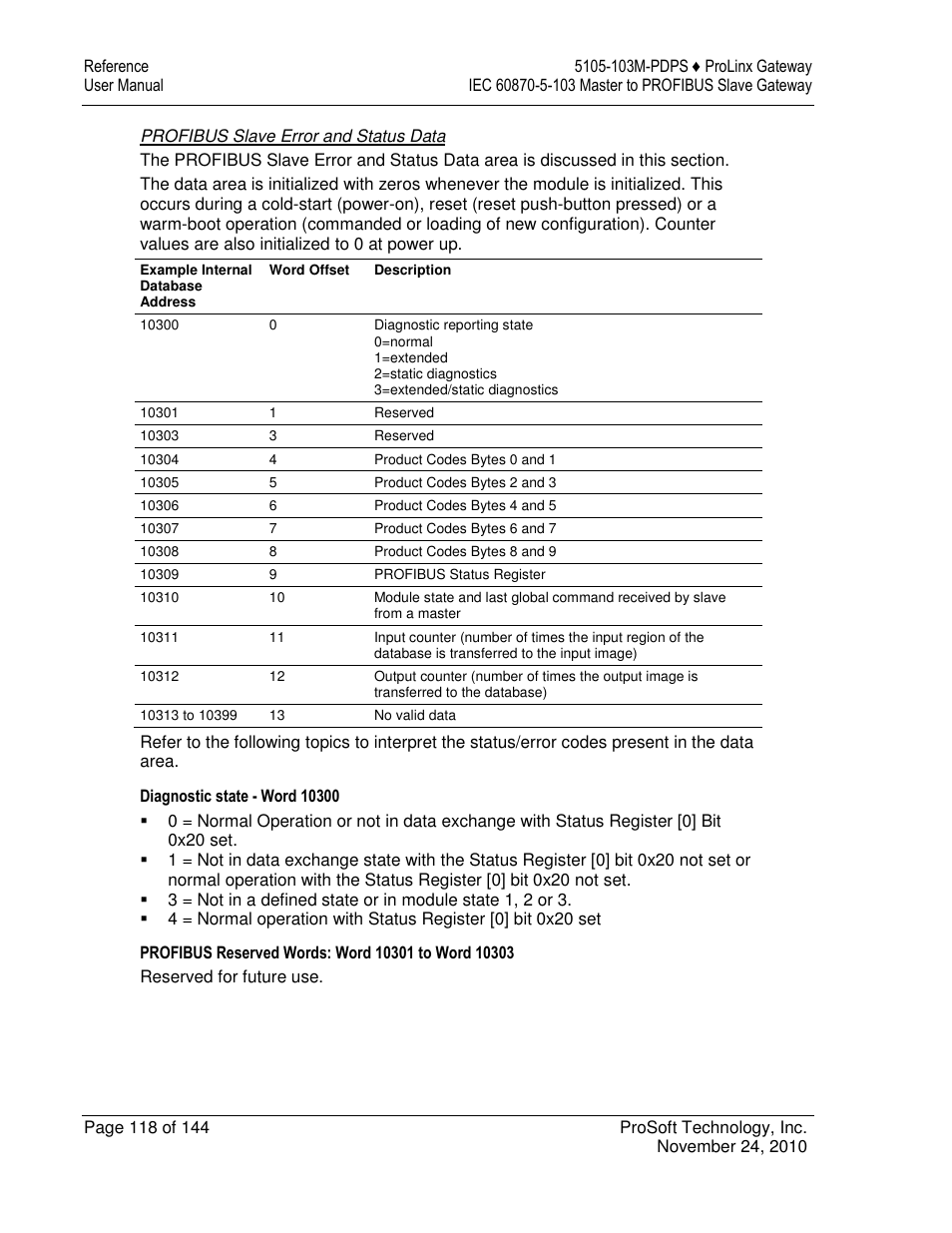 ProSoft Technology 5105-103M-PDPS User Manual | Page 118 / 144