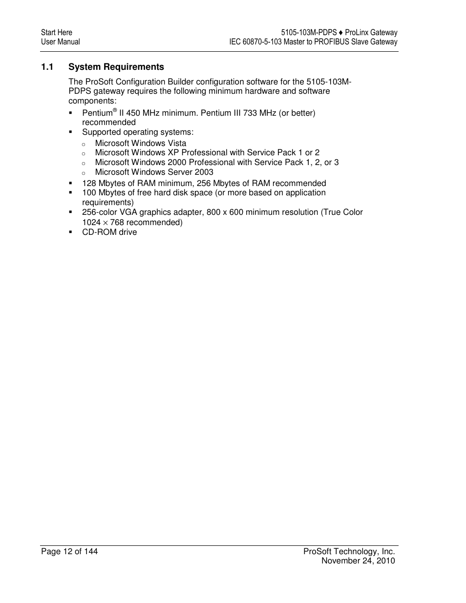 ProSoft Technology 5105-103M-PDPS User Manual | Page 12 / 144