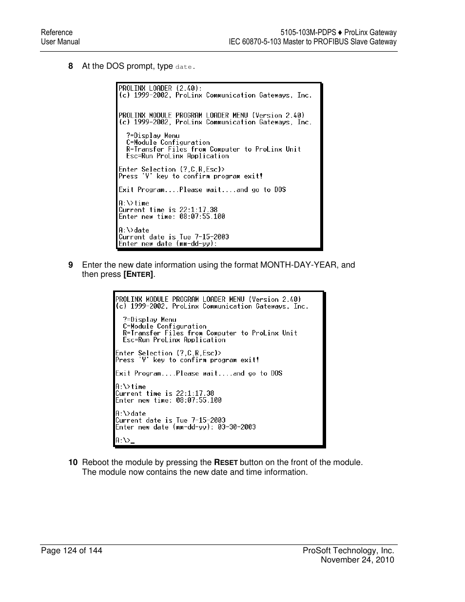ProSoft Technology 5105-103M-PDPS User Manual | Page 124 / 144