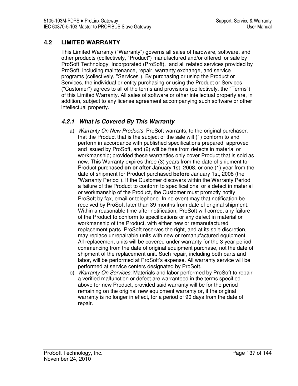 ProSoft Technology 5105-103M-PDPS User Manual | Page 137 / 144