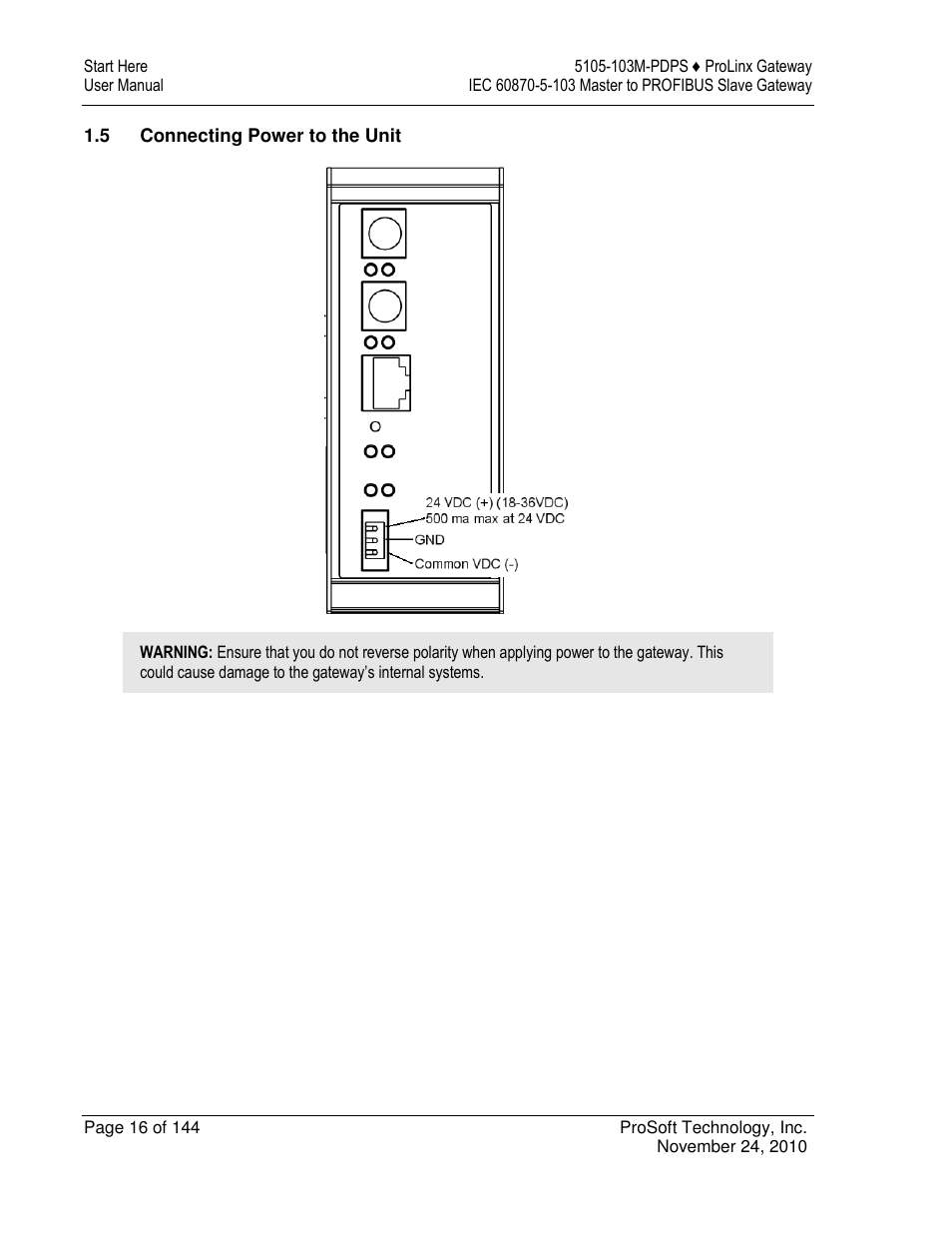 ProSoft Technology 5105-103M-PDPS User Manual | Page 16 / 144