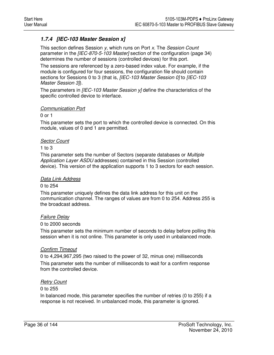 ProSoft Technology 5105-103M-PDPS User Manual | Page 36 / 144