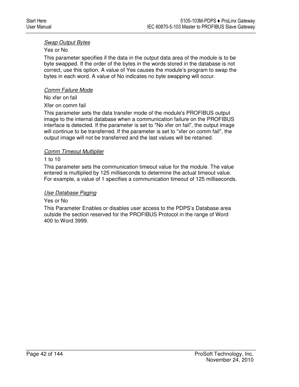 ProSoft Technology 5105-103M-PDPS User Manual | Page 42 / 144