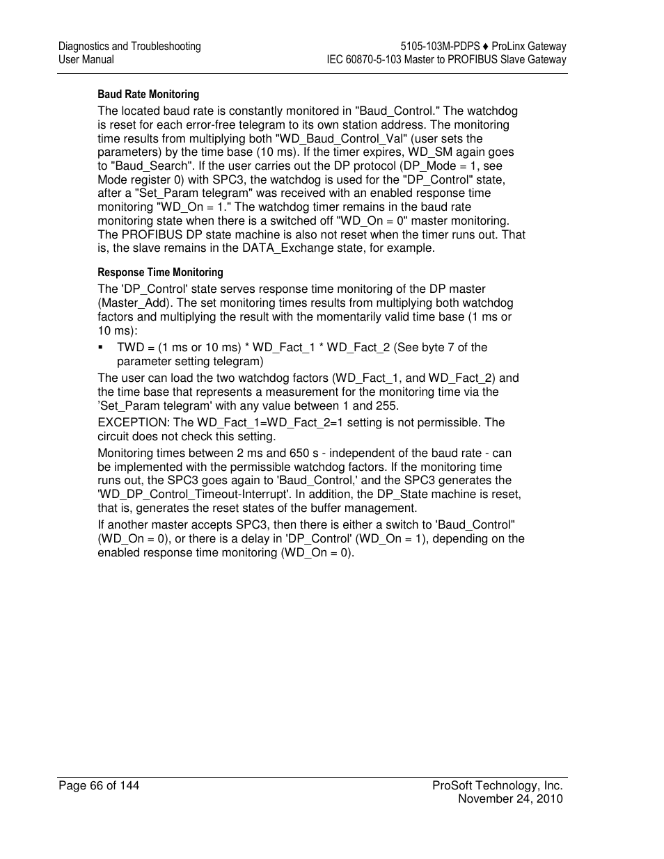 ProSoft Technology 5105-103M-PDPS User Manual | Page 66 / 144
