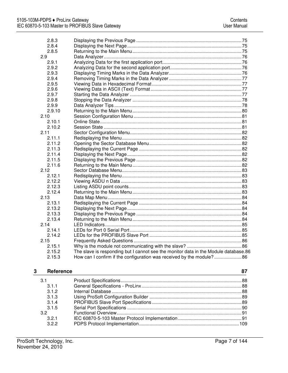 ProSoft Technology 5105-103M-PDPS User Manual | Page 7 / 144