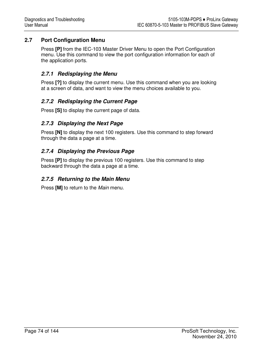 ProSoft Technology 5105-103M-PDPS User Manual | Page 74 / 144