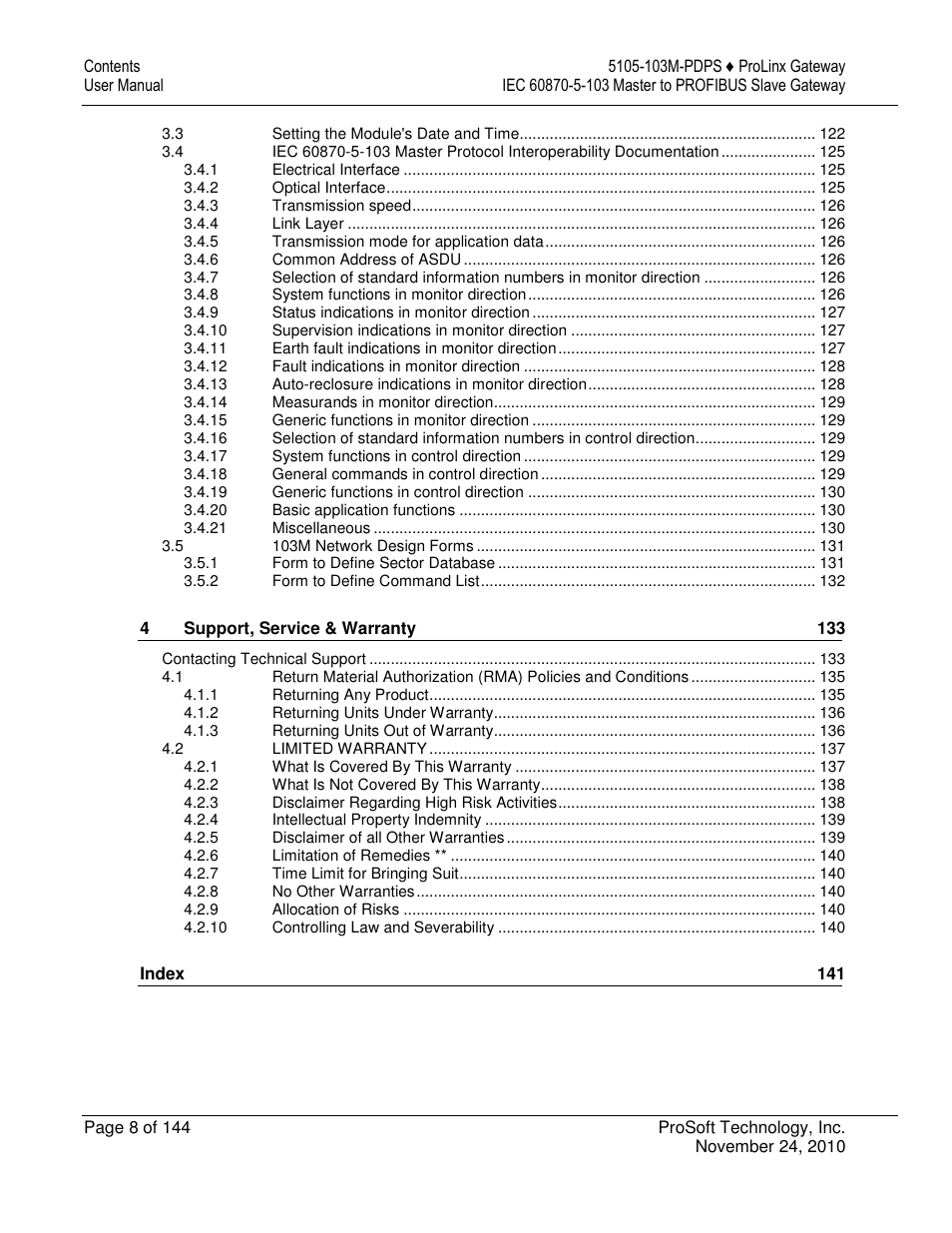 ProSoft Technology 5105-103M-PDPS User Manual | Page 8 / 144