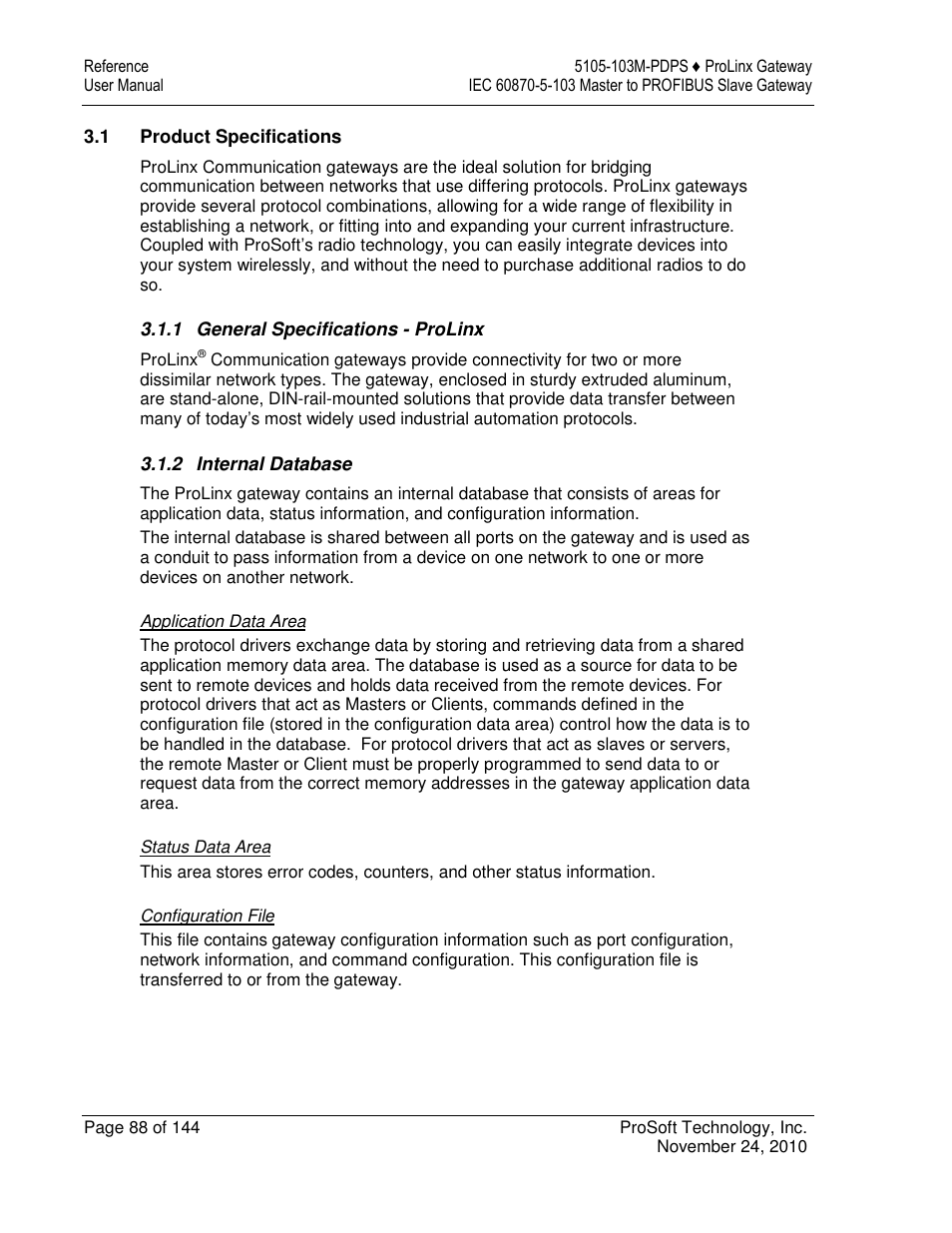 ProSoft Technology 5105-103M-PDPS User Manual | Page 88 / 144