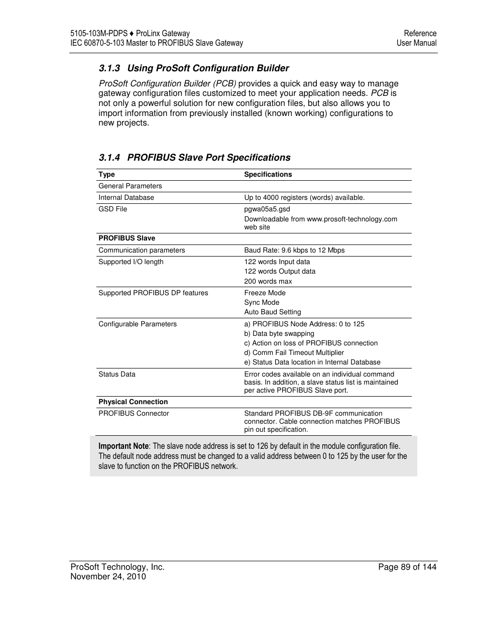 ProSoft Technology 5105-103M-PDPS User Manual | Page 89 / 144