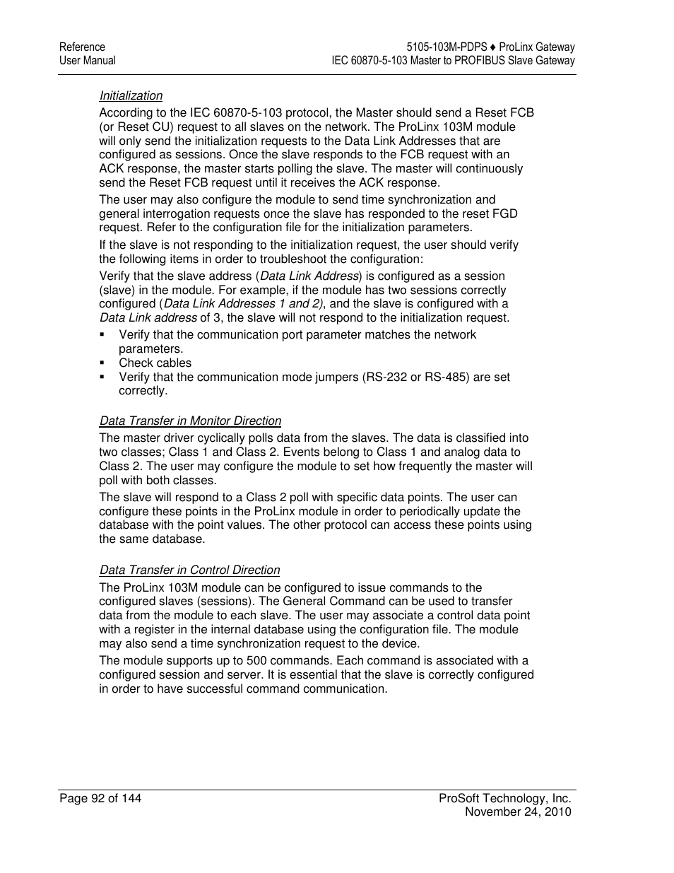 ProSoft Technology 5105-103M-PDPS User Manual | Page 92 / 144