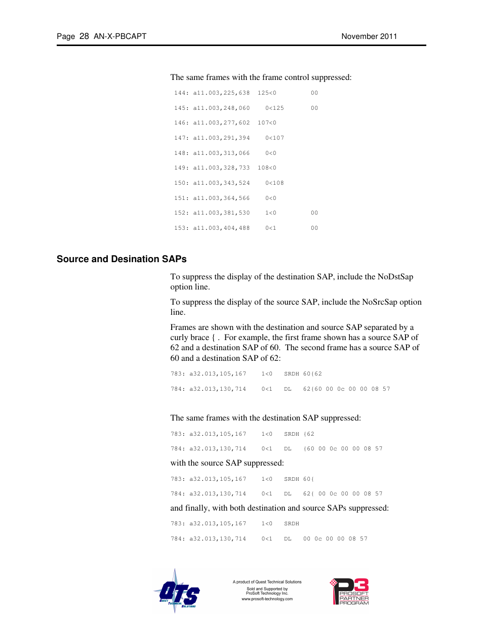 Source and desination saps | ProSoft Technology AN-X-PB User Manual | Page 32 / 61