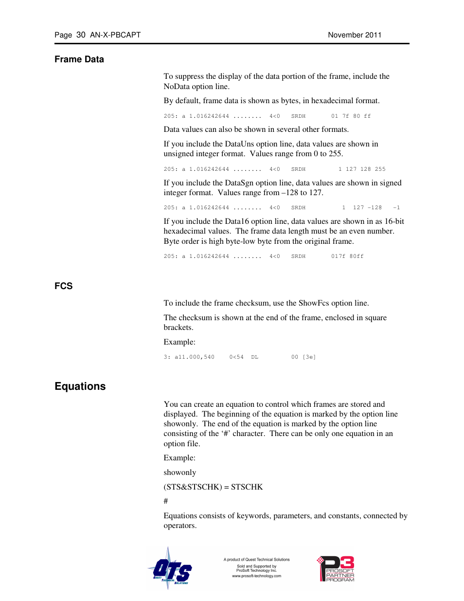 Equations | ProSoft Technology AN-X-PB User Manual | Page 34 / 61