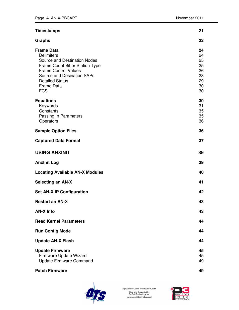 ProSoft Technology AN-X-PB User Manual | Page 4 / 61