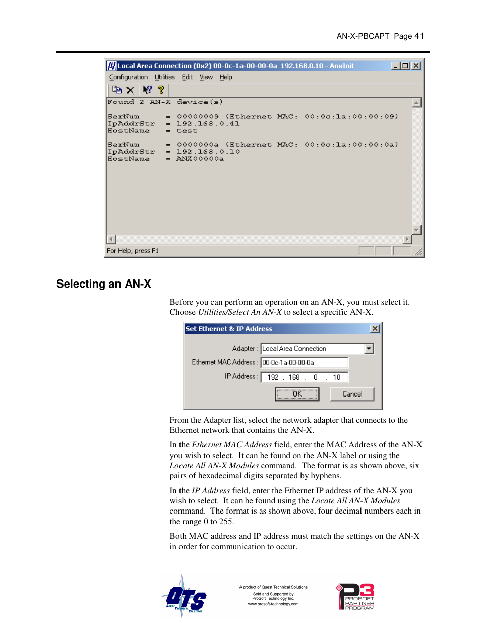 Selecting an an-x | ProSoft Technology AN-X-PB User Manual | Page 45 / 61
