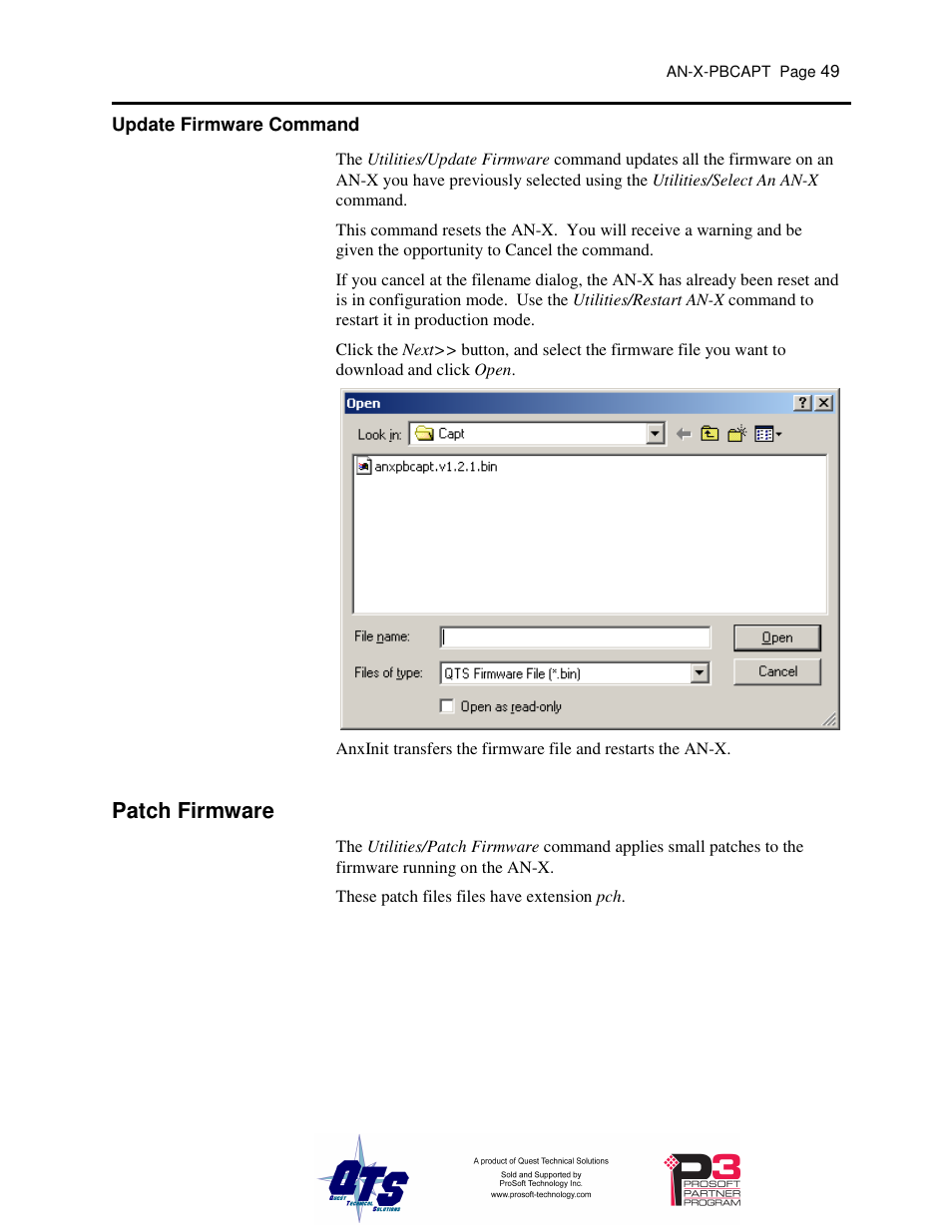 Patch firmware | ProSoft Technology AN-X-PB User Manual | Page 53 / 61