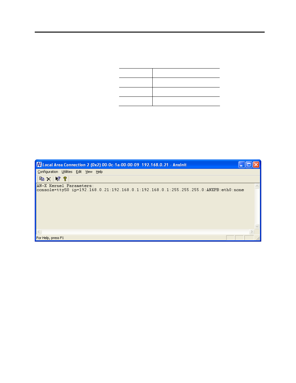 Read kernel parameters, Run config mode | ProSoft Technology AN-X-PB User Manual | Page 57 / 79