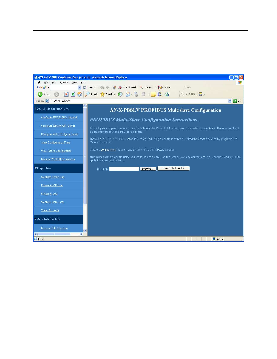 Profibus configuration | ProSoft Technology AN-X-PB User Manual | Page 65 / 79