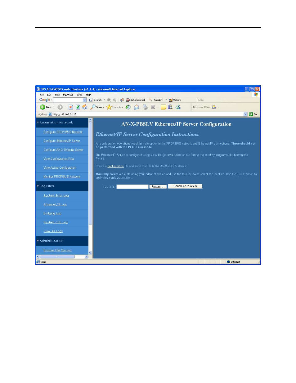 Configure ethernet/ip support, Define an-x to an-x communication | ProSoft Technology AN-X-PB User Manual | Page 66 / 79