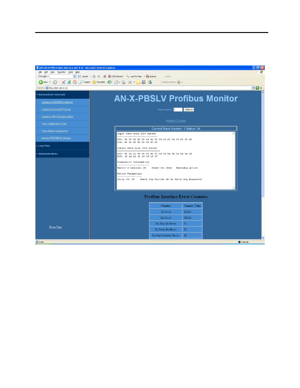 Monitor profibus data | ProSoft Technology AN-X-PB User Manual | Page 69 / 79