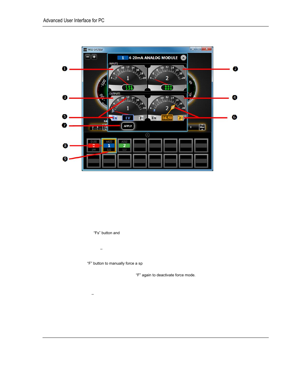 7 4-20 ma module window guide, Advanced user interface for pc | ProSoft Technology BM-xx00-RM1K User Manual | Page 41 / 48