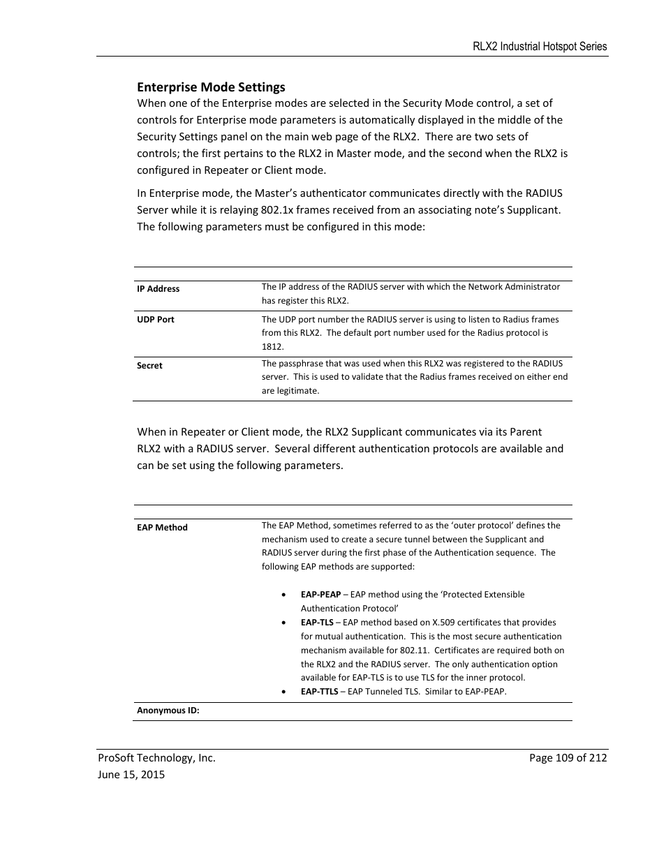 Enterprise mode settings, E 109) | ProSoft Technology RLX2-IHNF-WC User Manual | Page 109 / 212