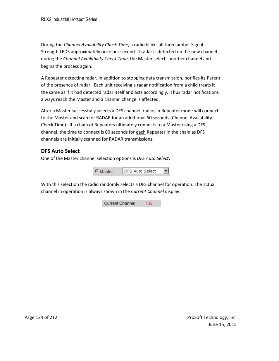Dfs auto select | ProSoft Technology RLX2-IHNF-WC User Manual | Page 124 / 212