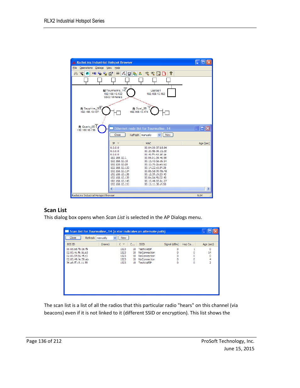 Scan list, E 136) | ProSoft Technology RLX2-IHNF-WC User Manual | Page 136 / 212