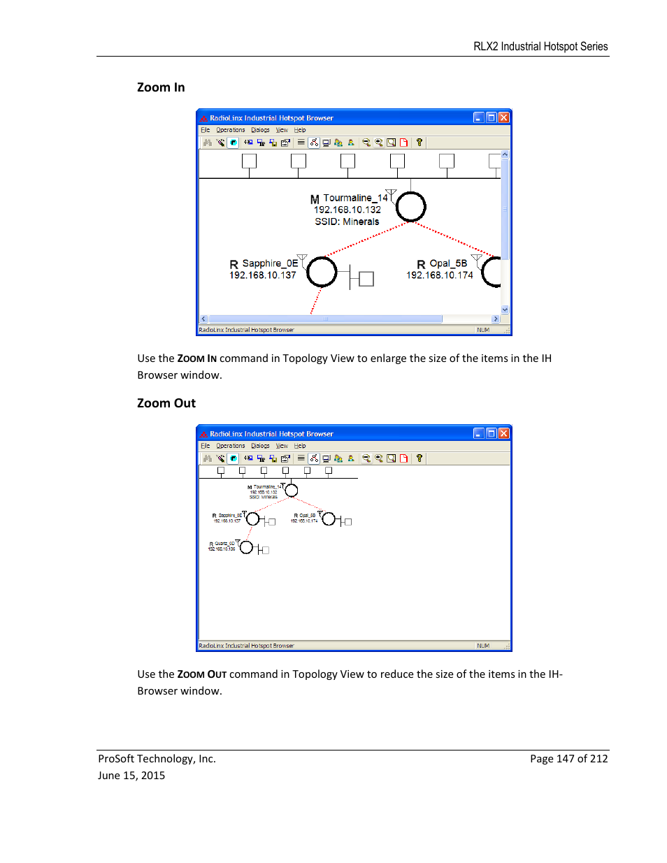 Zoom in, Zoom out, E 147) | ProSoft Technology RLX2-IHNF-WC User Manual | Page 147 / 212