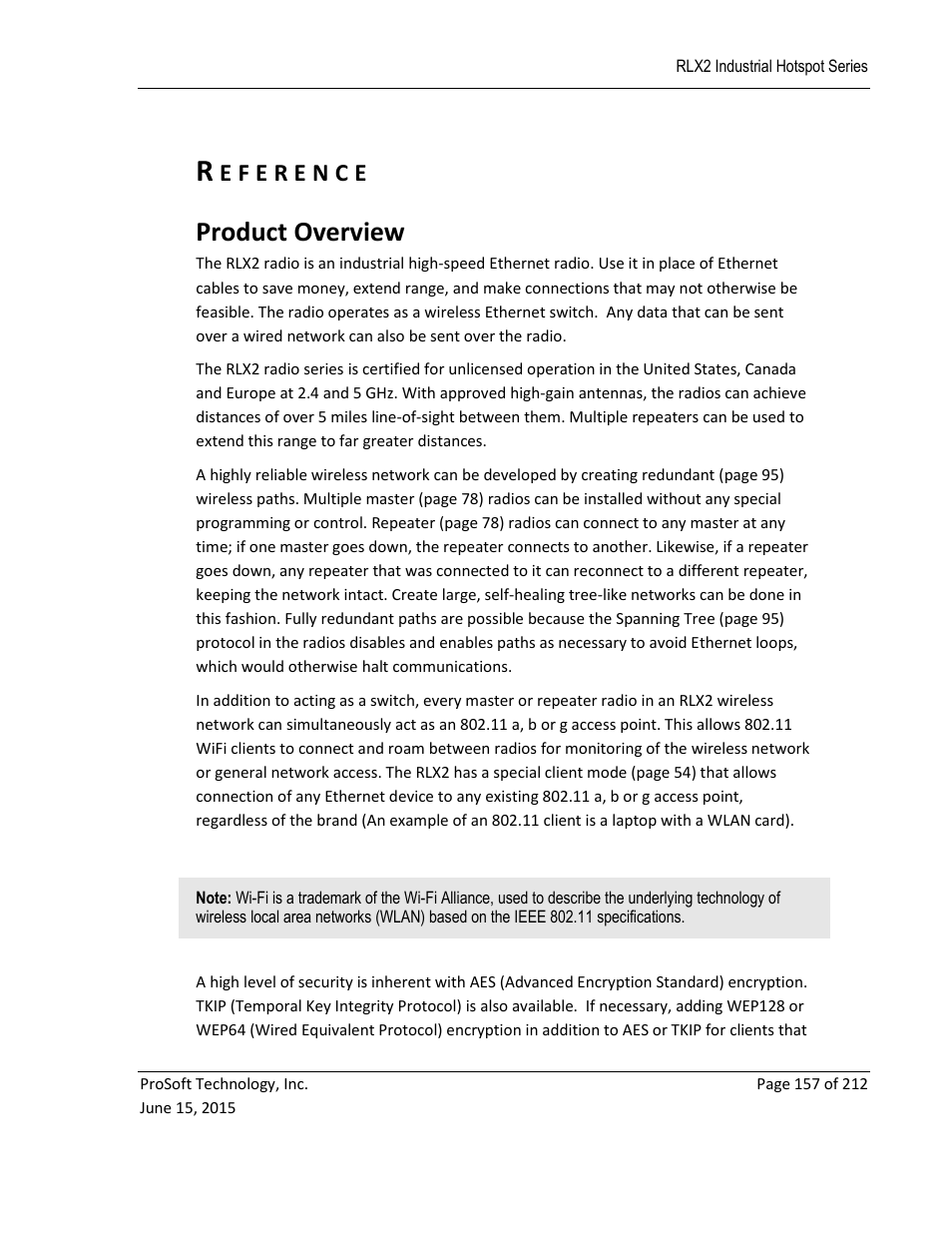 Reference, Roduct, Verview | Product overview | ProSoft Technology RLX2-IHNF-WC User Manual | Page 157 / 212