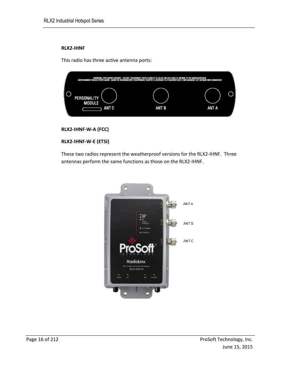 ProSoft Technology RLX2-IHNF-WC User Manual | Page 16 / 212