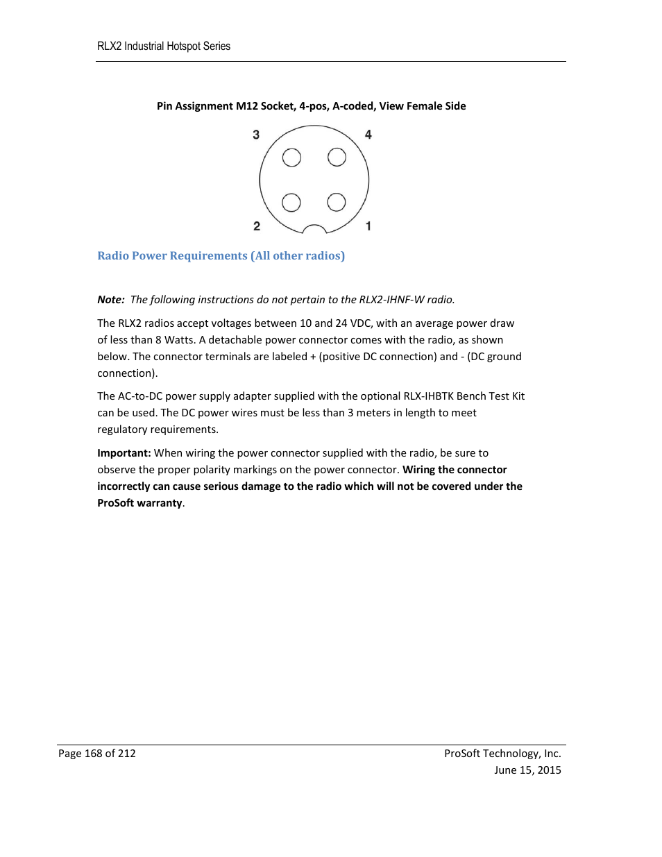 ProSoft Technology RLX2-IHNF-WC User Manual | Page 168 / 212