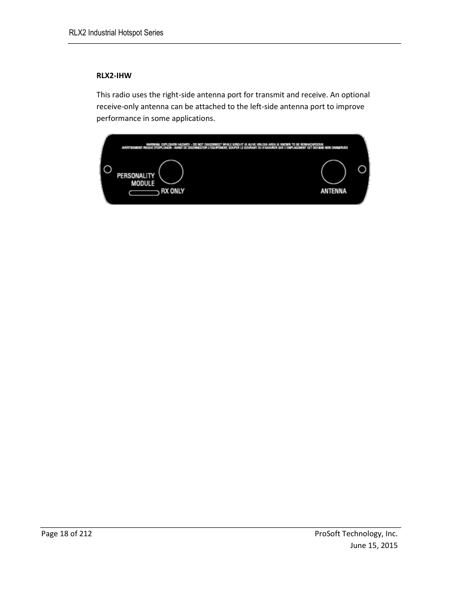 ProSoft Technology RLX2-IHNF-WC User Manual | Page 18 / 212